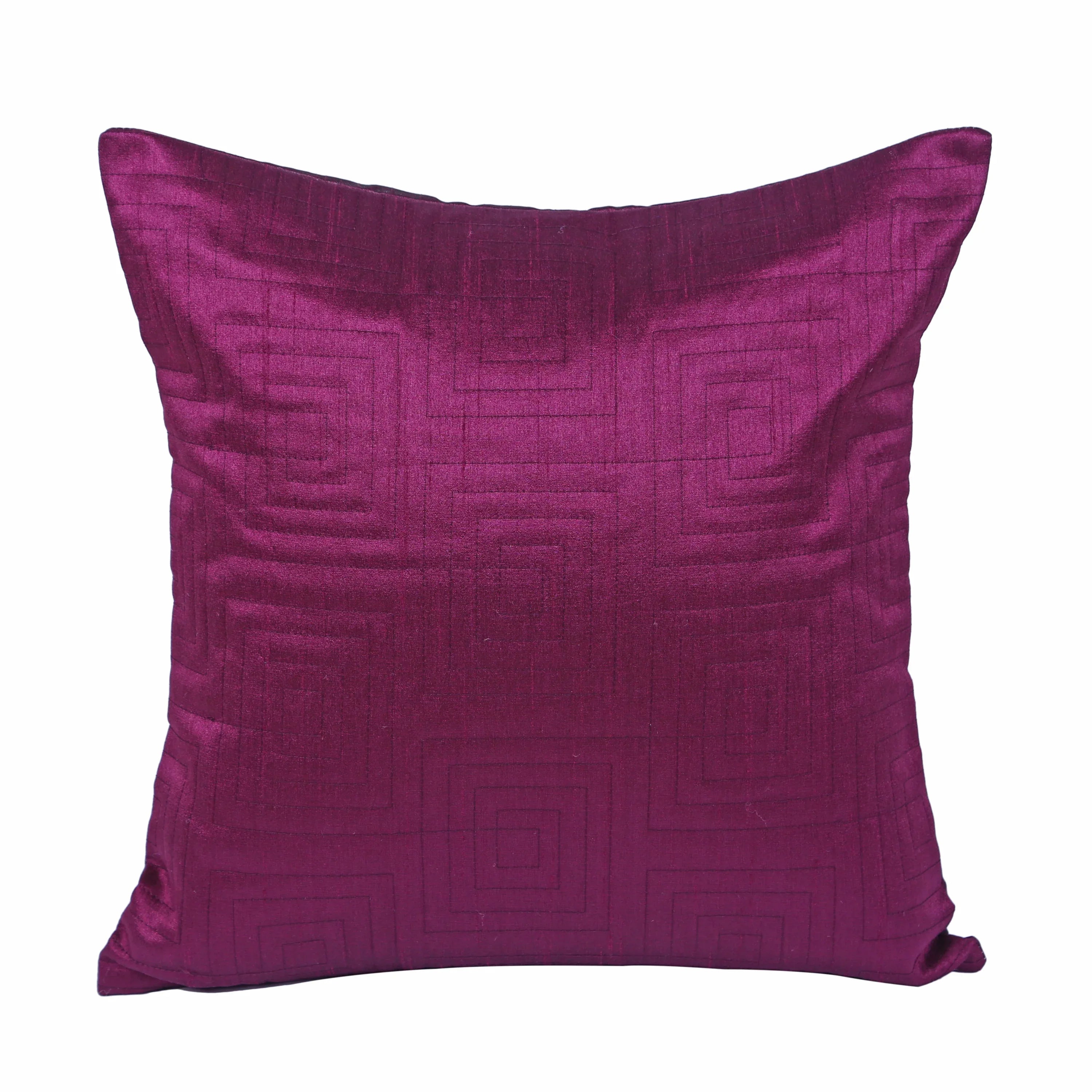 Carnival Quilted Set Of 2 Cushion Covers 40x40 Cm in Purple Colour - HomeTown