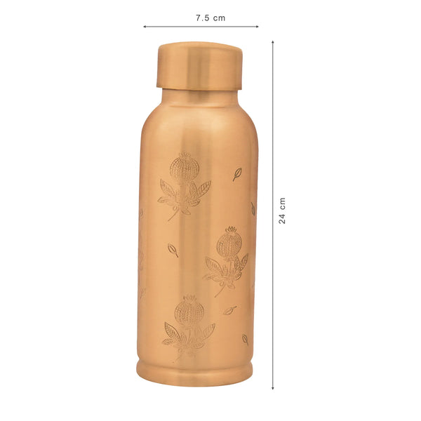 Anar Matte Copper Bottle 750ml in Copper Colour dimensions