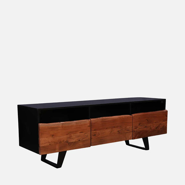Arduous Acacia Wood Low Height Tv Unit in Brown Colour dimensions