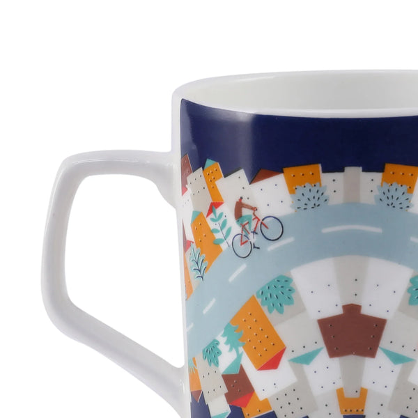 Milan Bone China House 200 ml Tea Mugs Set of 6 Pcs in Multi Colour dimensions