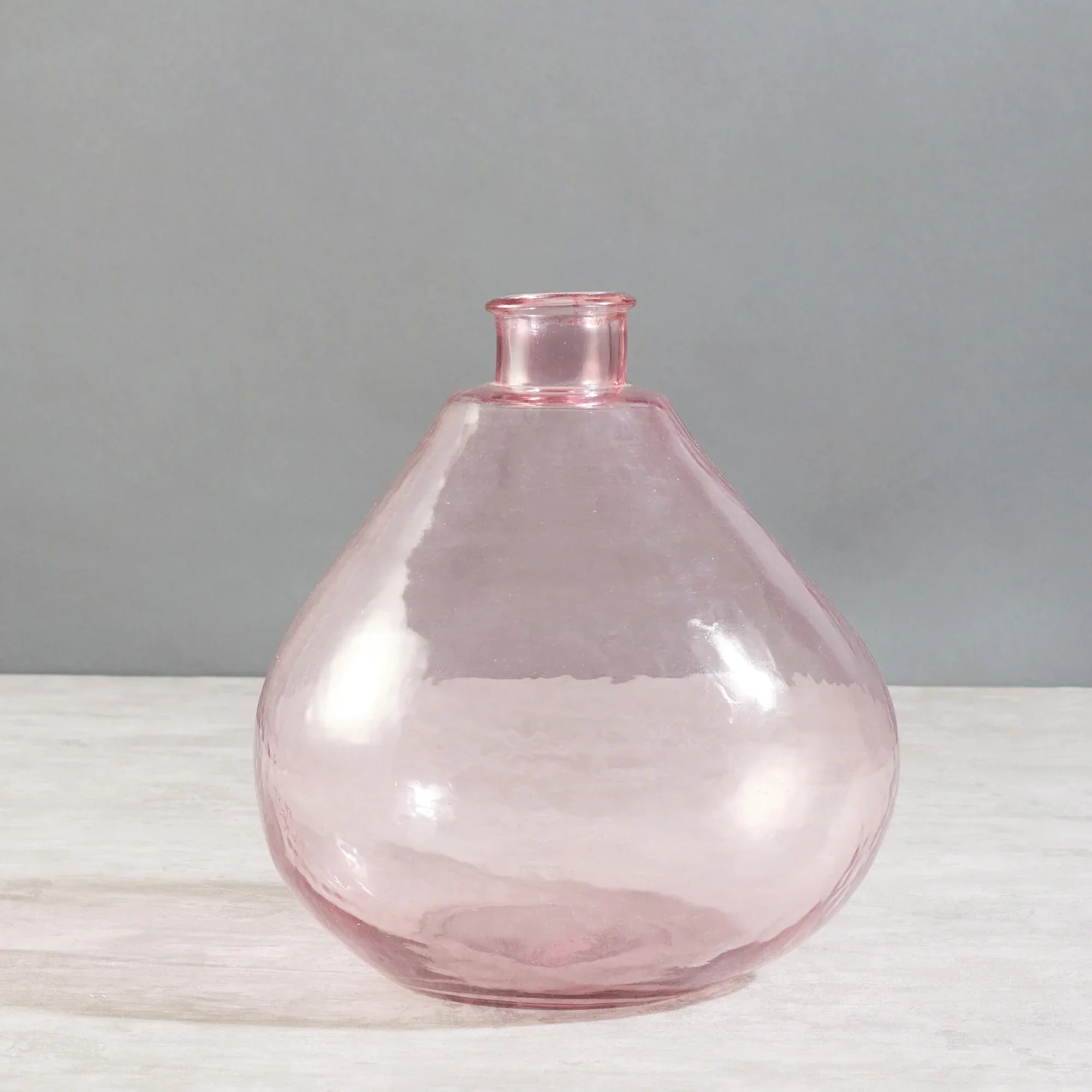 Phiona Glass Modern Organic Shapped Handcrafted Vase 32 Cm in Blush Colour - HomeTown