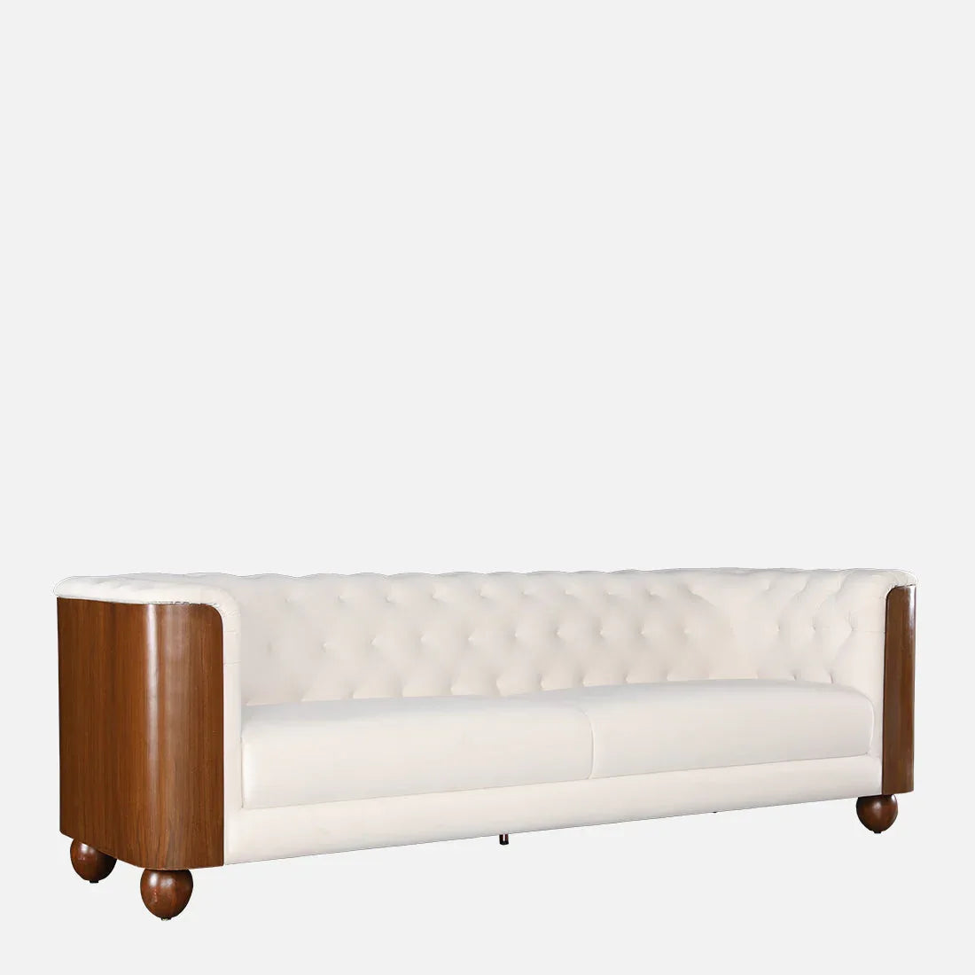 Valentina Fabric Three Seater Sofa in White Colour - HomeTown