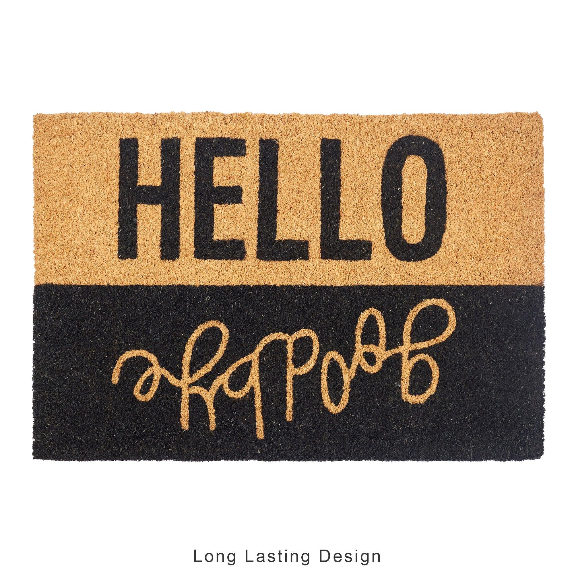 Natura  Hello and Goodbye Printed Coir Doormat 40x60 CM in Black Colour