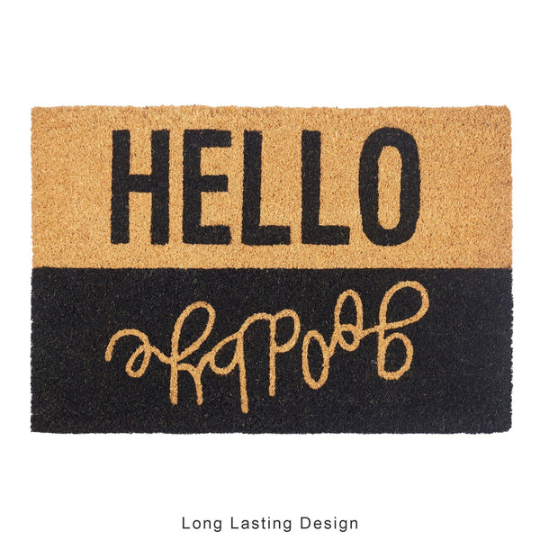 Natura  Hello and Goodbye Printed Coir Doormat 40x60 CM in Black Colour dimensions