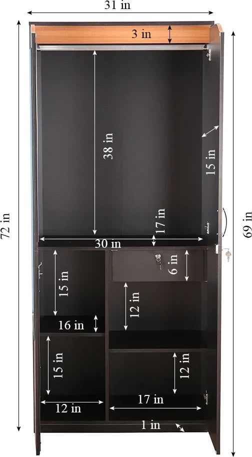 Swirl Two door Wardrobe - HomeTown