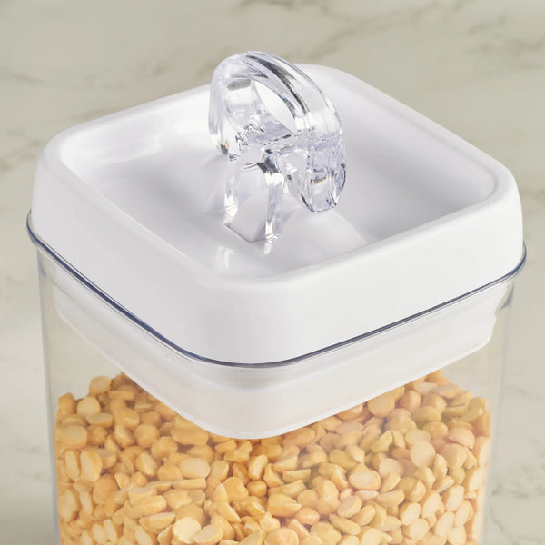 Robusto BPA Free Easy Lock Square Container 800ml in Transparent & White Colour dimensions