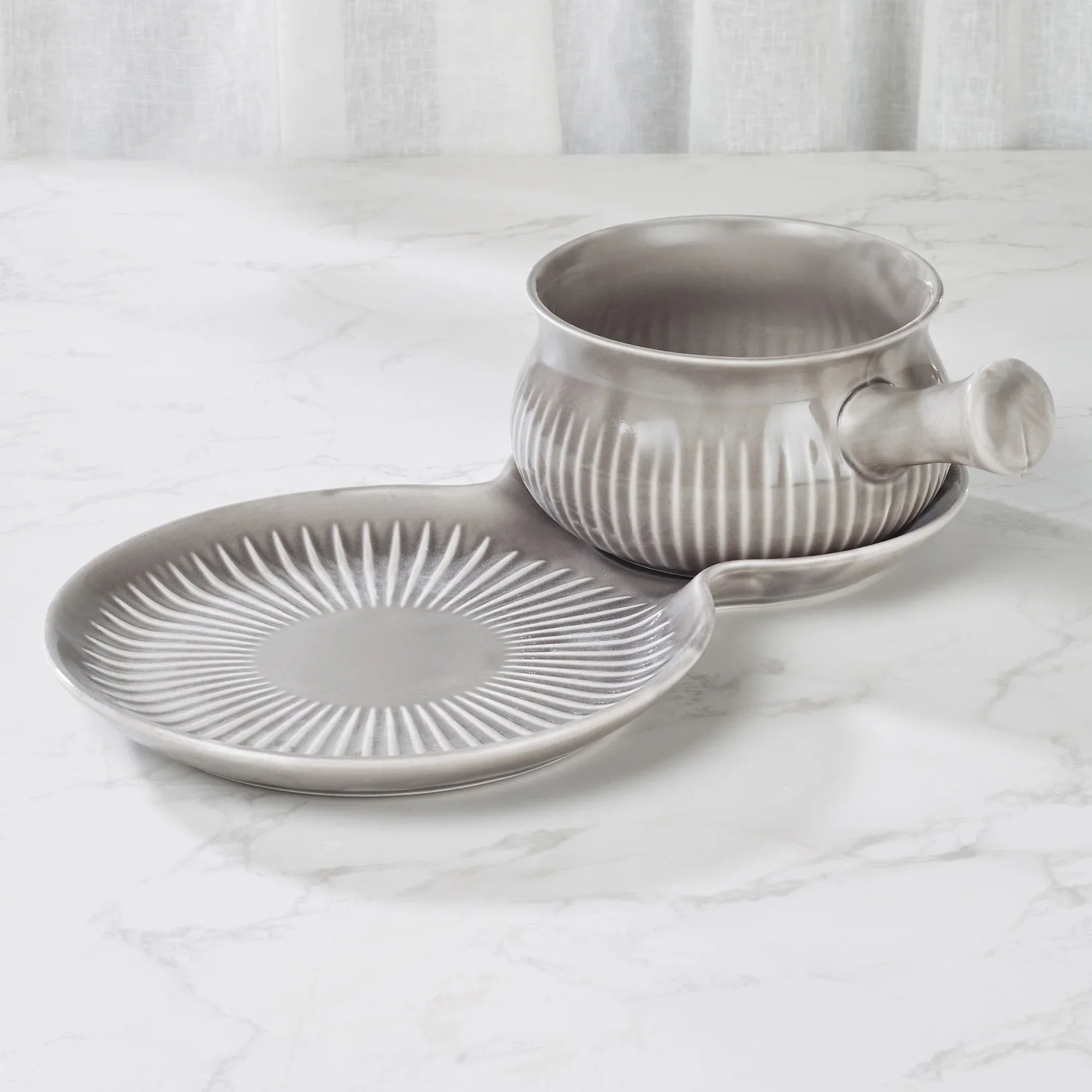 Ace Ceramic Soup Cup & Serving Platter Combo in Assorted Colour - HomeTown