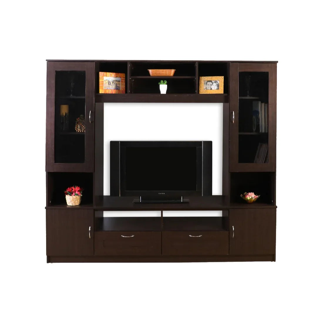 Missouri Engineered Wood Wall Unit in Dark Walnut Colour - HomeTown