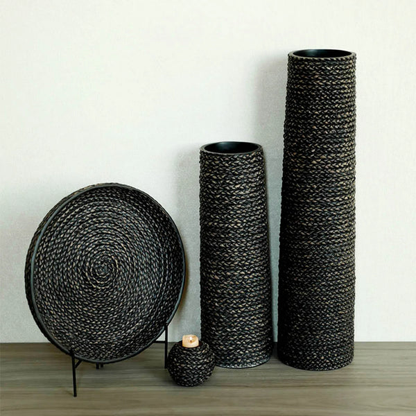 Zenith Polyresin Round Platter Diameter 38Cm in Black Colour dimensions