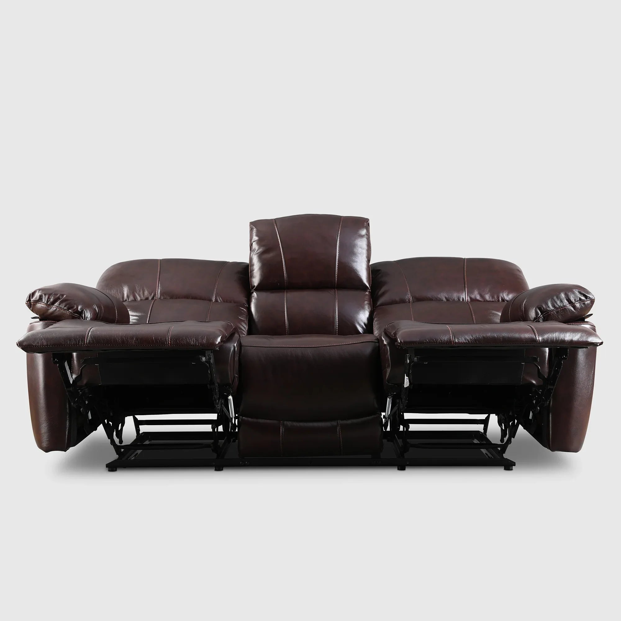 Charles Half Leather Three Seater Recliner - HomeTown