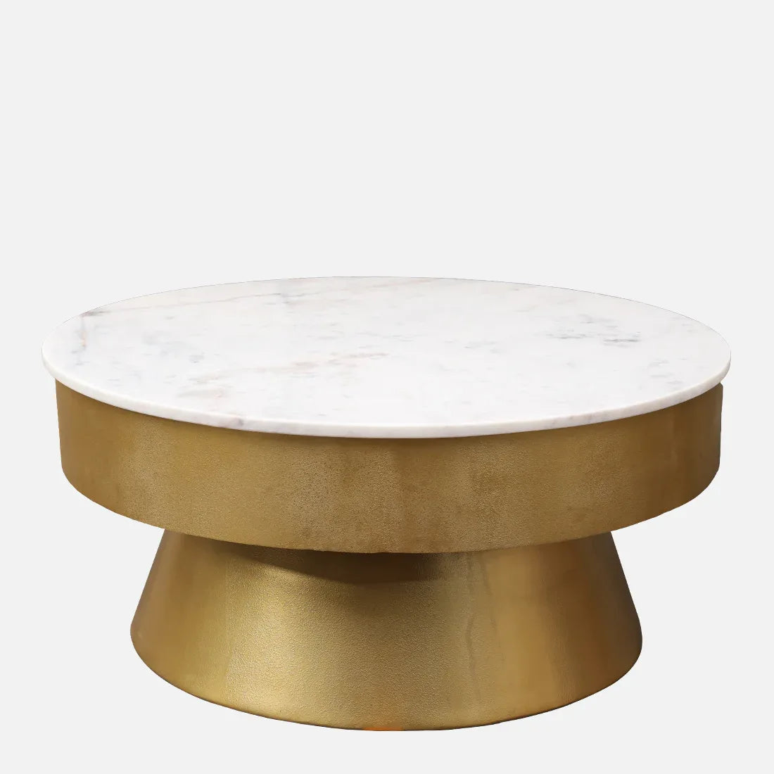 Joanna Marble & Iron Center Table in White & Gold Colour - HomeTown