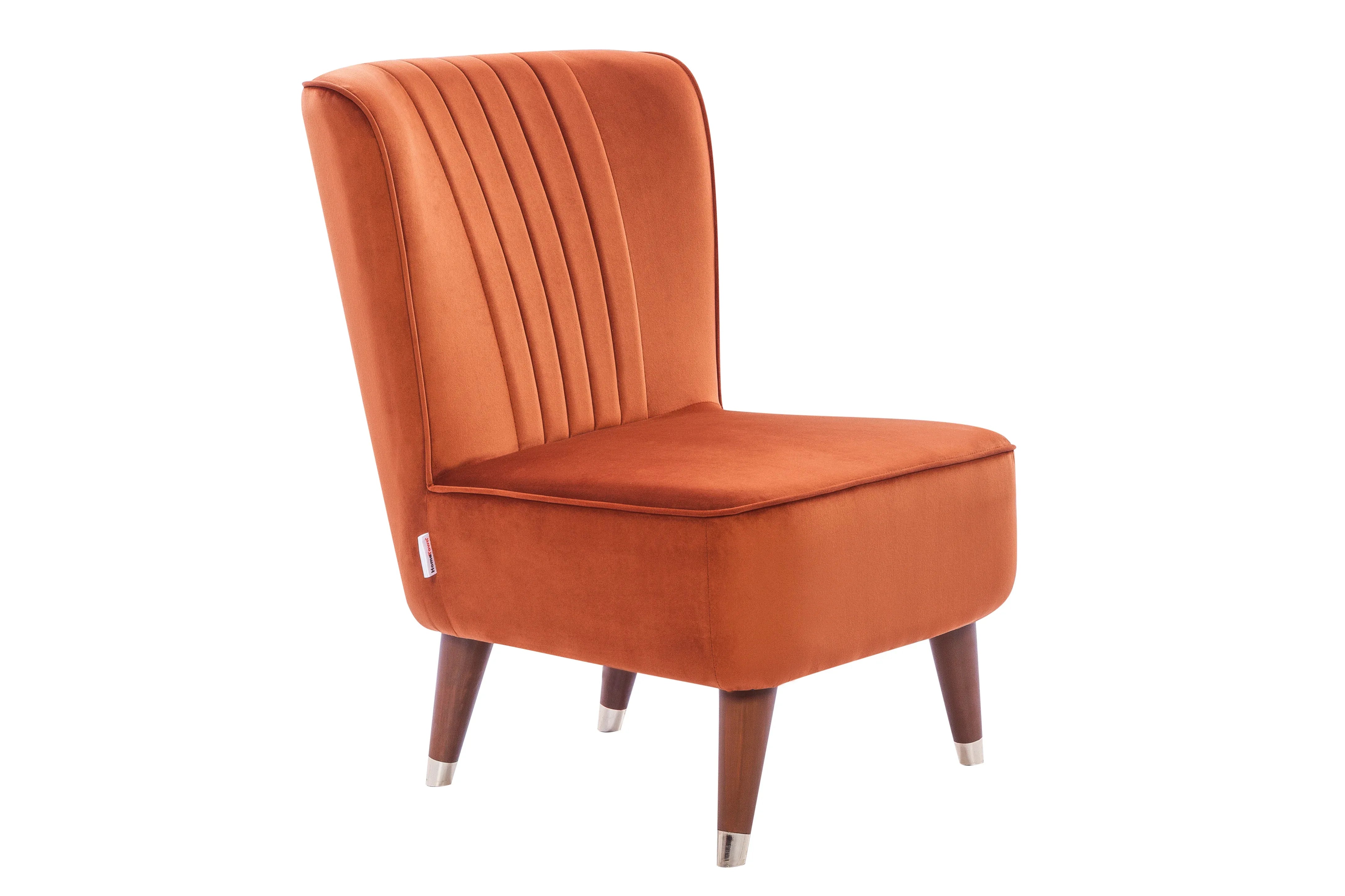 Jane Velvet Accent Chair in Rust Colour - HomeTown