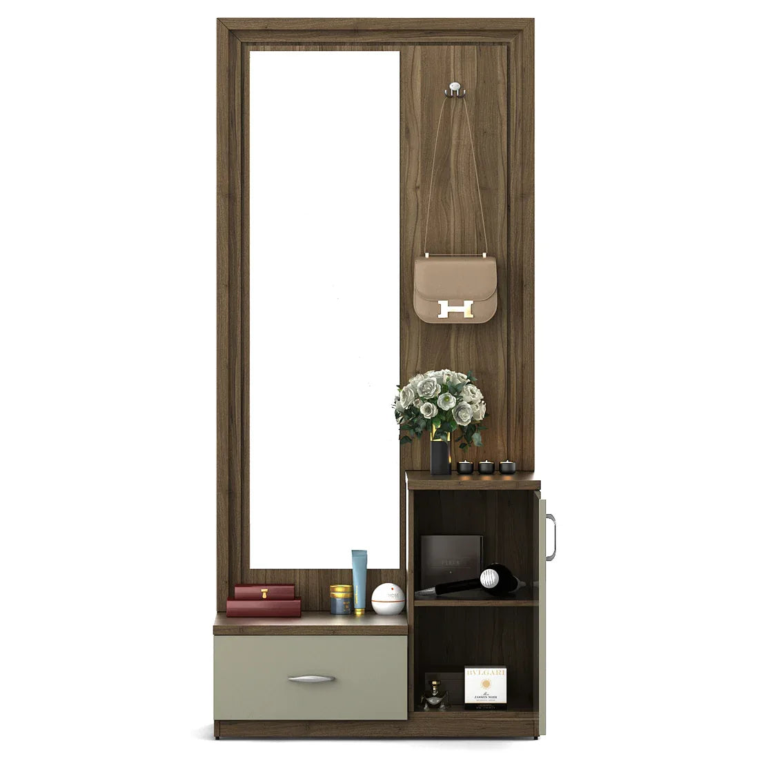 Petra Dresser With Mirror in Walnut Colour - HomeTown