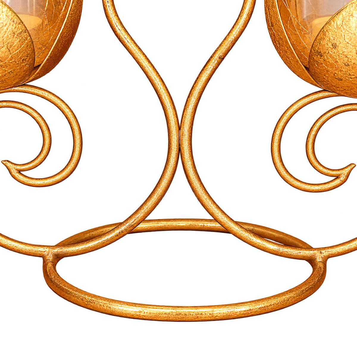 CGI Luxe Utsav 3 Lotus Loop Tea Light Gold Finish | 25X11X23.5 cm