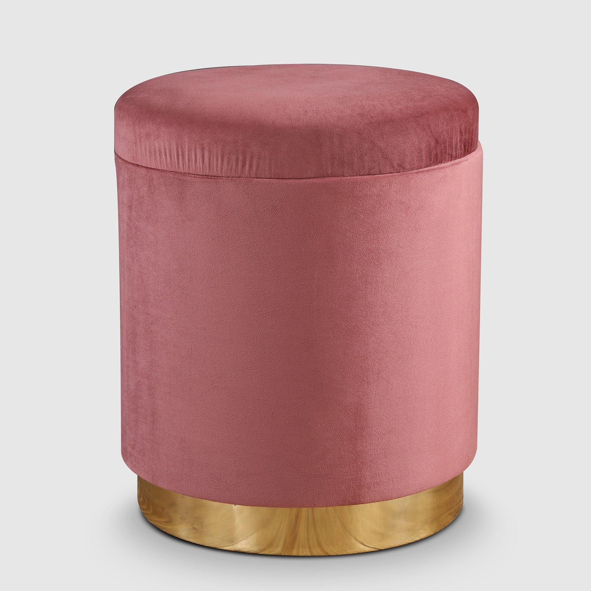 Barrel Fabric Ottomans in Blush Colour - HomeTown