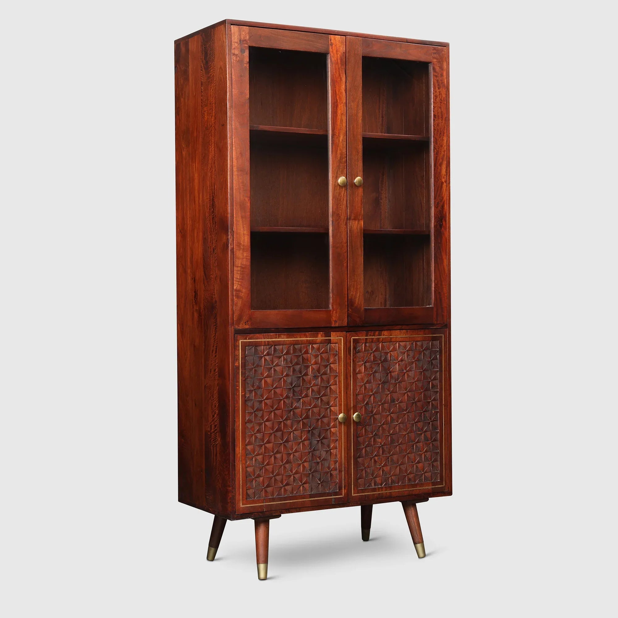 Phoolkari Solidwood Book Shelves in Honey Walnut Colour - HomeTown