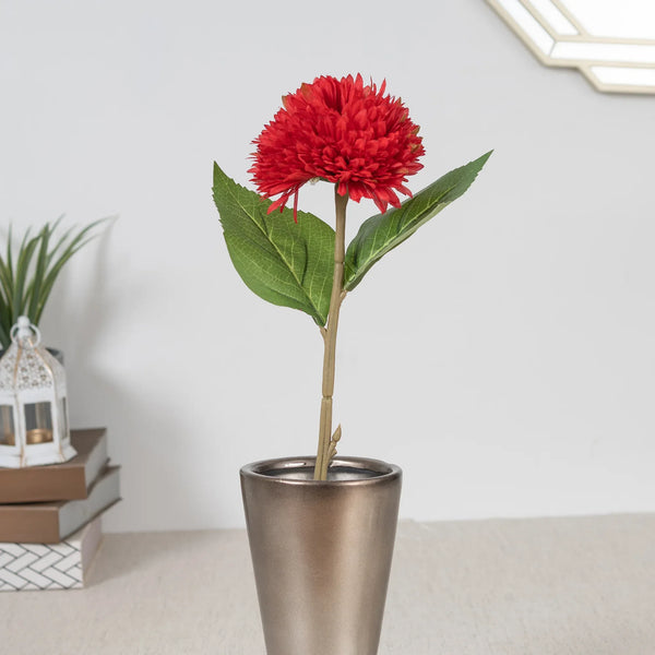Elora Single Red Daisy Polyester Artificial Flower 42cm in Red Colour dimensions