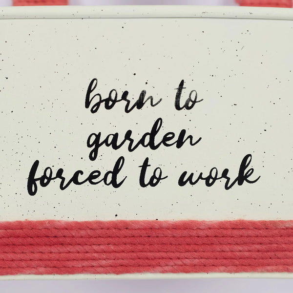 Pep Pop Metal Funky Quote Railing Planter 28X19Cm in Off White & Fuchsia Colour dimensions