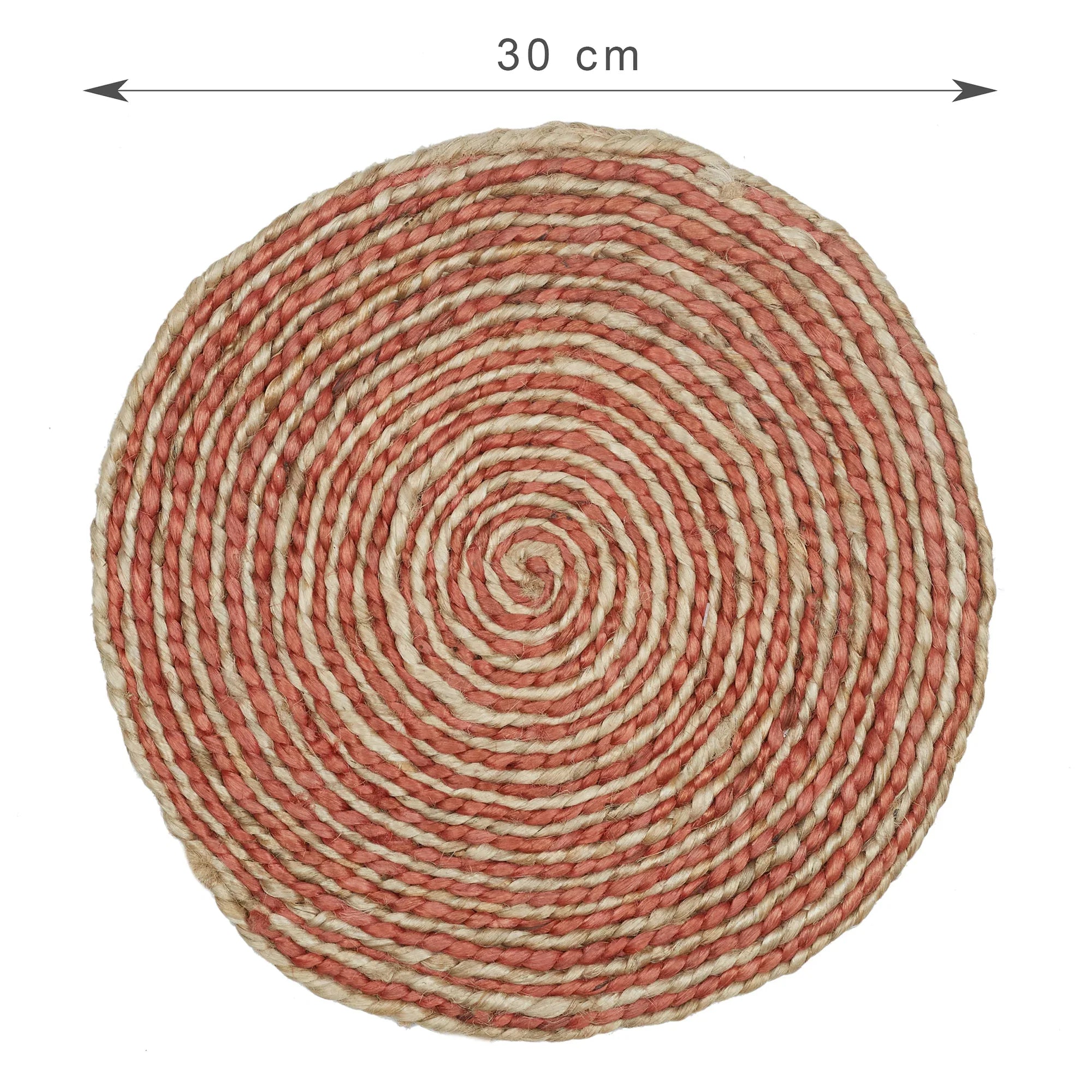 Boho Handmade Jute Trivet Dia 30 Cm in Rust Colour - HomeTown