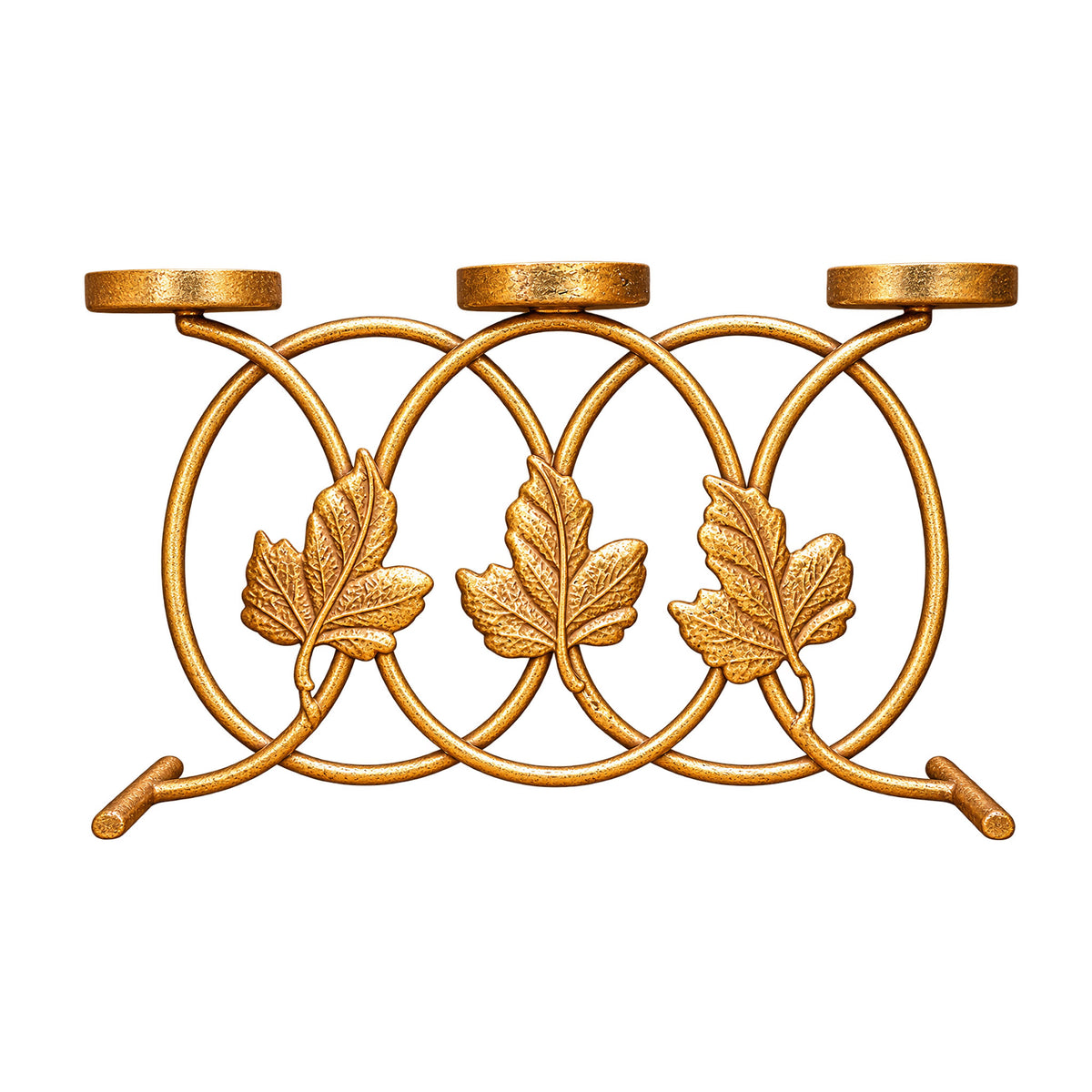 CGI Luxe Utsav Triple Votive Tea Light Gold Finish | 28.5X6.5X20 cm