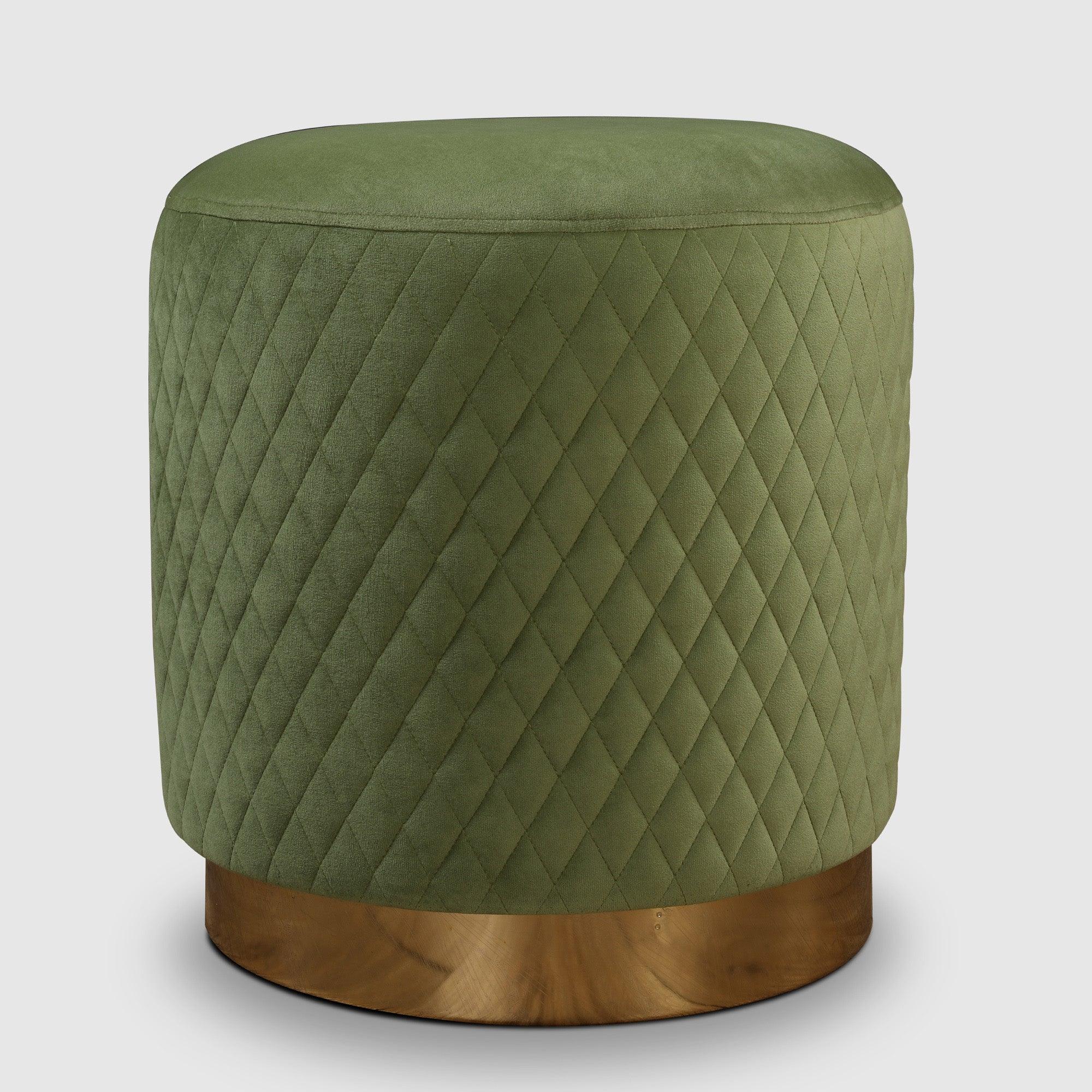 Serena Fabric Ottomans in Olive Colour - HomeTown