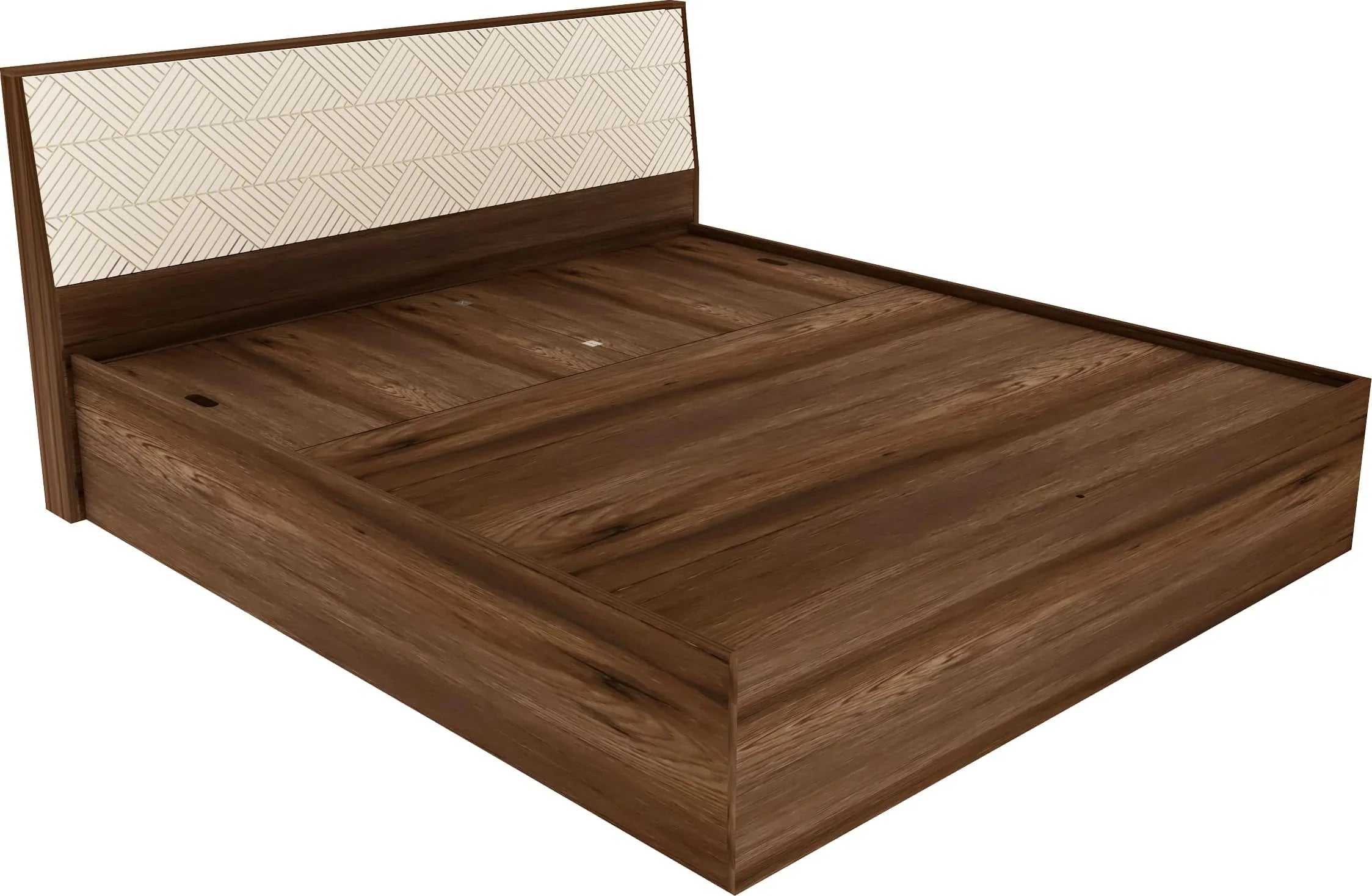 Saville Queen Size Bed with Hydraulic Storage in Dark Vogue Colour - HomeTown