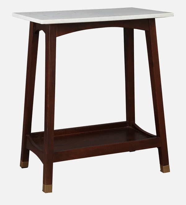 Dante Solid Wood Side Table in Walnut Colour dimensions
