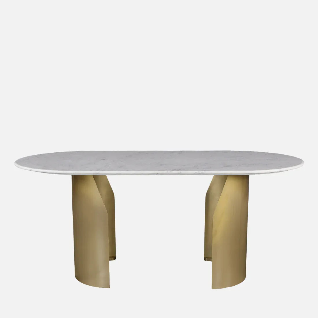 Palatine Marble Top Six Seater Dining Table in White & Gold Colour - HomeTown
