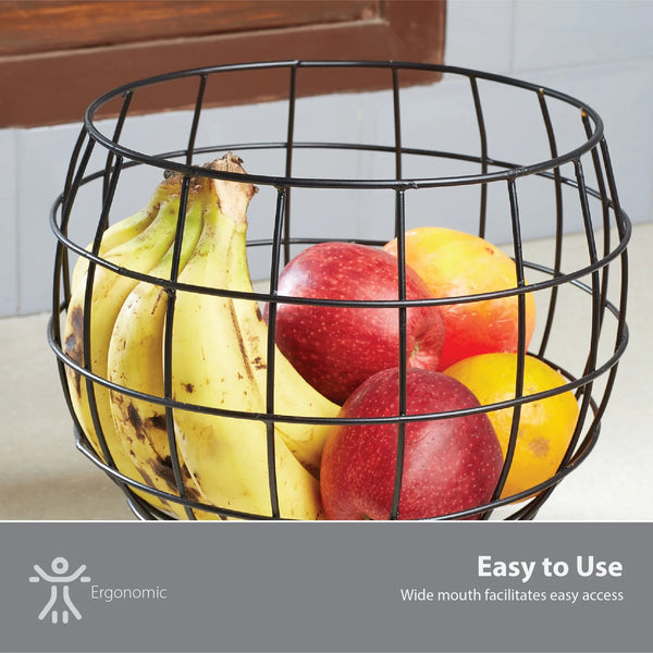 Lattice Metal and Wood Multipurpose Basket Large in Black Colour dimensions