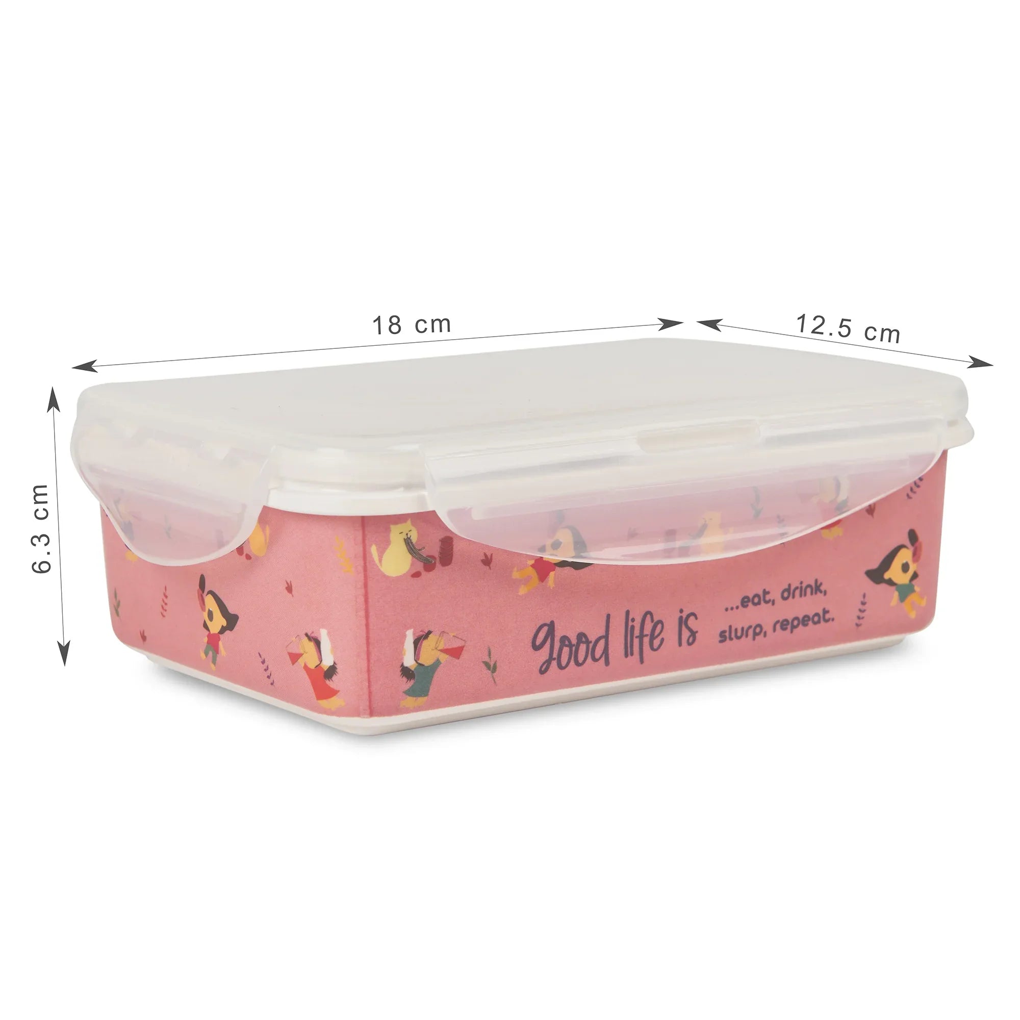 Good Life Melamine Rectangular Lunch Box Large Set of 2 in Multi Colour - HomeTown