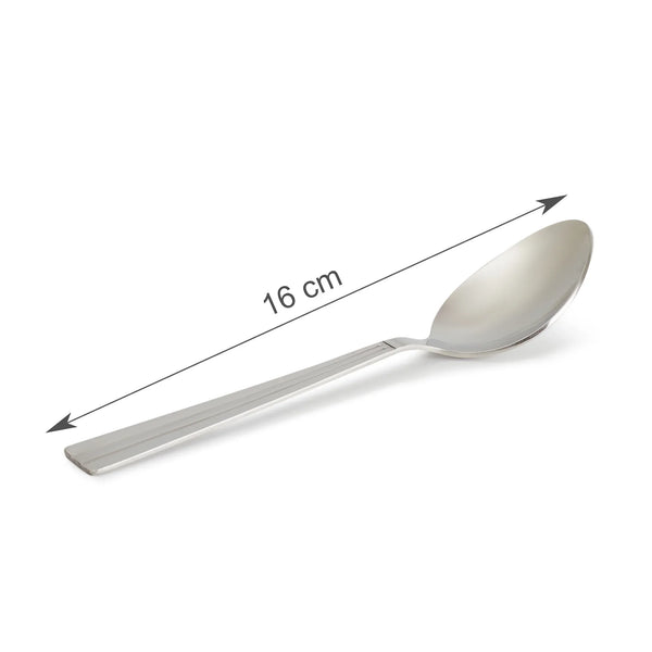 Utsav Stainless Steel Silk Cutlery Set of 24 Pieces With Stand in Silver Colour dimensions