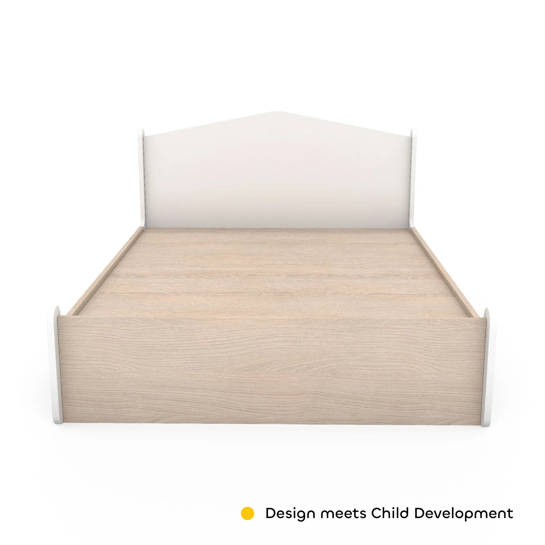 Secret Den Queen Size Bed with Storage in Pearly White Colour - HomeTown