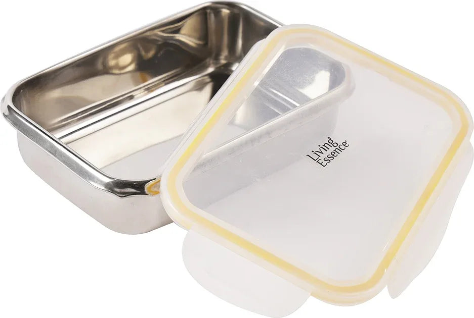 Carry Steel Rectangle Container 500ML in Silver Colour