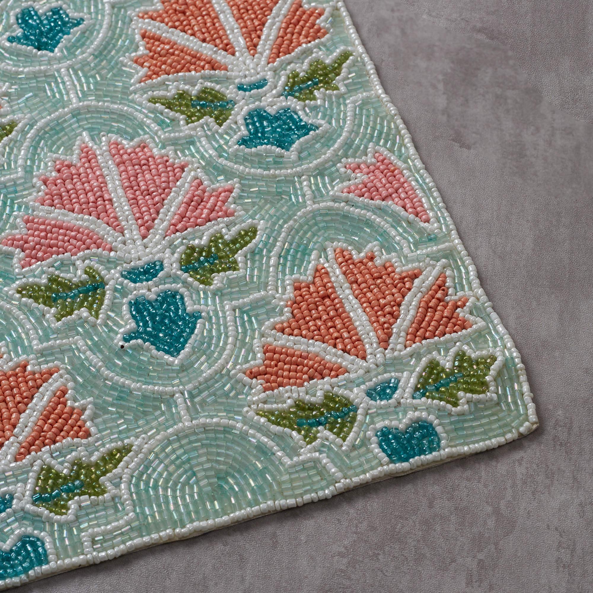 Anar Handmade Beaded Placemat 30x45 Cm in Multi Colour - HomeTown