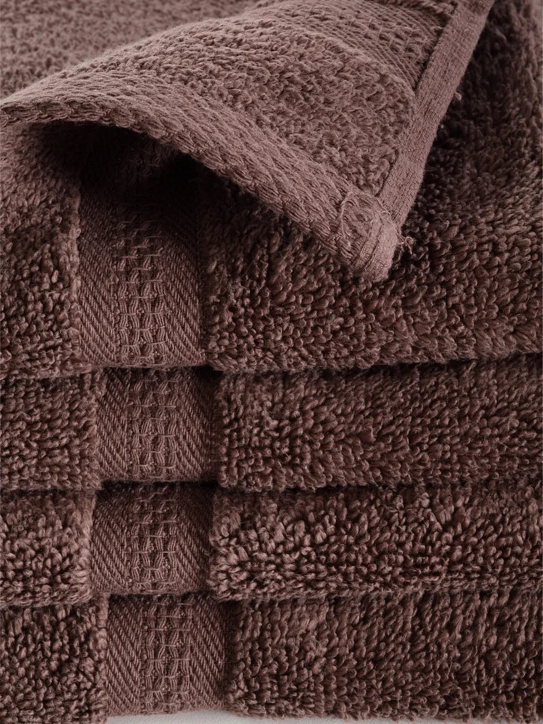 Paradiso Cotton Set Of 4 Face Towel 30X30 Cm 500 Gsm in Chocolate Colour - HomeTown
