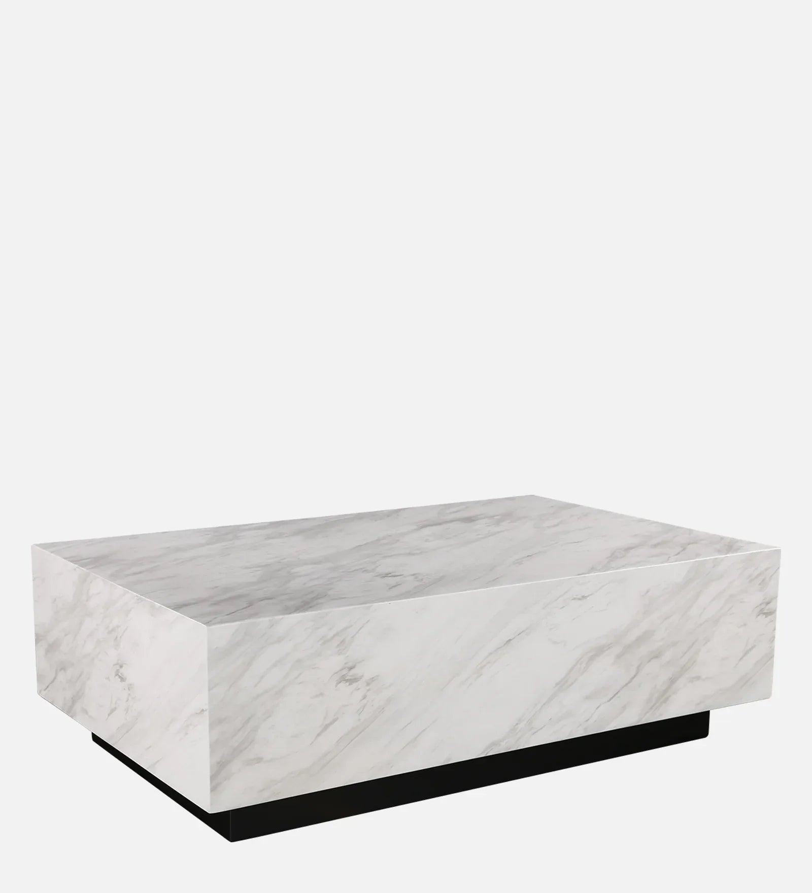 Garnet Marble Finish Center Table in White Colour - HomeTown