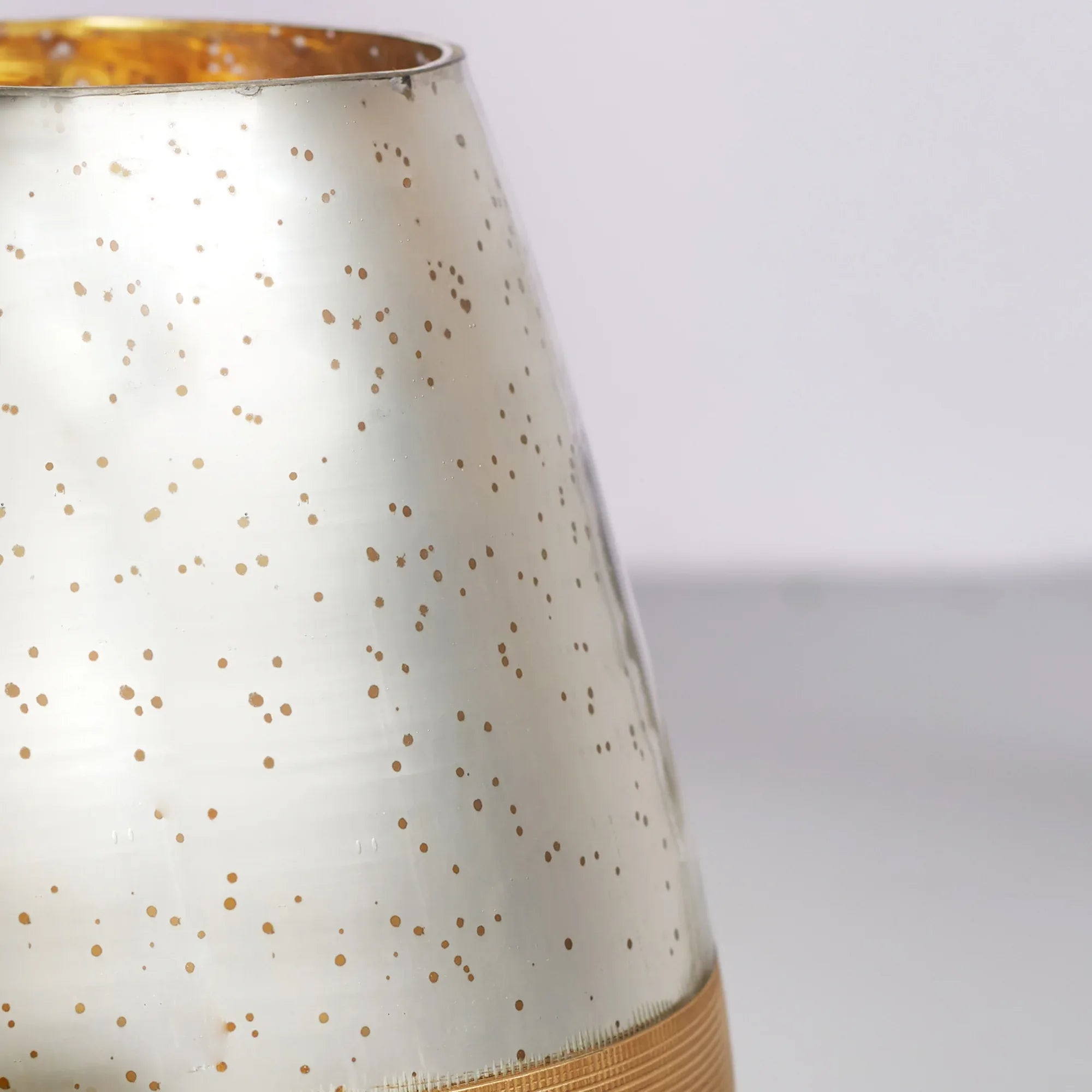 Phiona Glass Textured Handcrafted Mercury Vase 10 Cm in Gold Colour - HomeTown