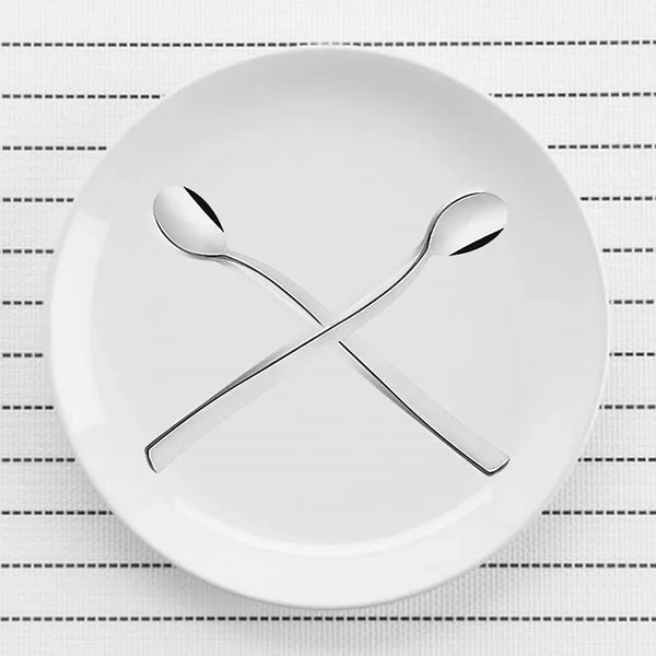 Slimline Stainless steel Long Drink Spoon Set Of 6 Pcs in Silver Colour dimensions