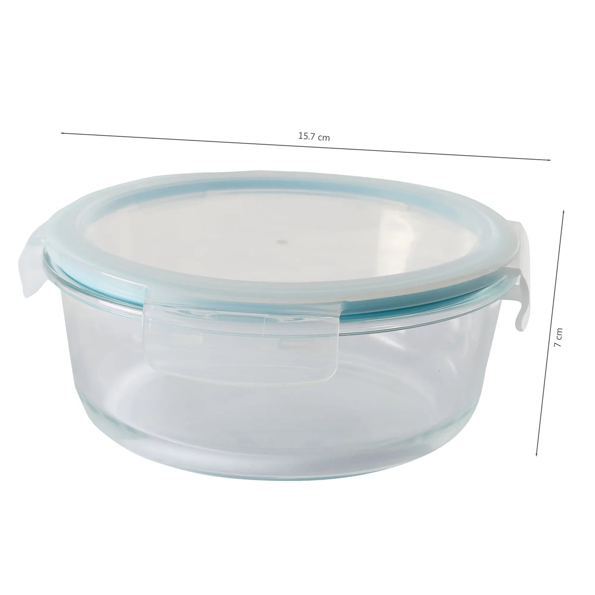 Robust Glass Round Container with PP Lid 650ML in Transparent Colour - HomeTown