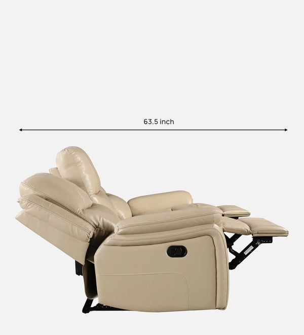 Murray Half Leather Three Seater Recliner in Beige Colour dimensions