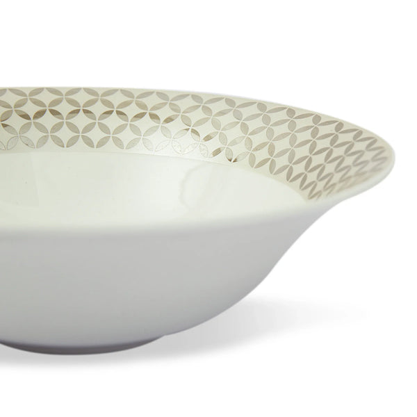 Nora Adela Bone China Serving Bowl 23 Cm in White Colour dimensions