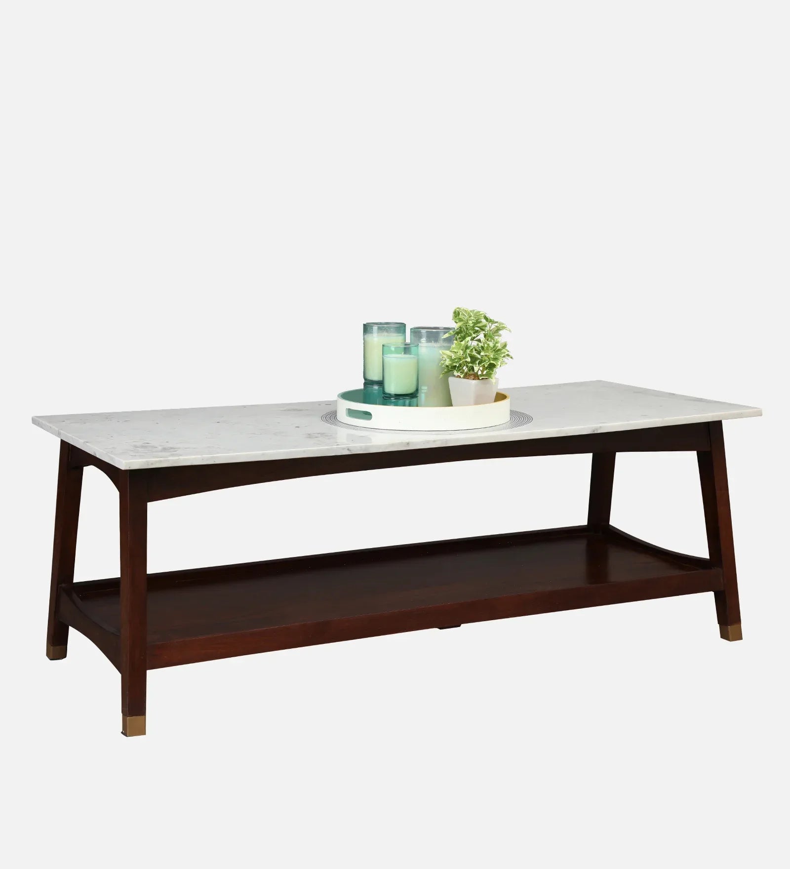 Dante Solid Wood Center Table in Walnut Colour - HomeTown