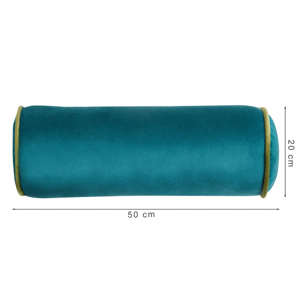 Fiesta Velvet Reversible Bolster 20x50 Cm in Teal Colour dimensions