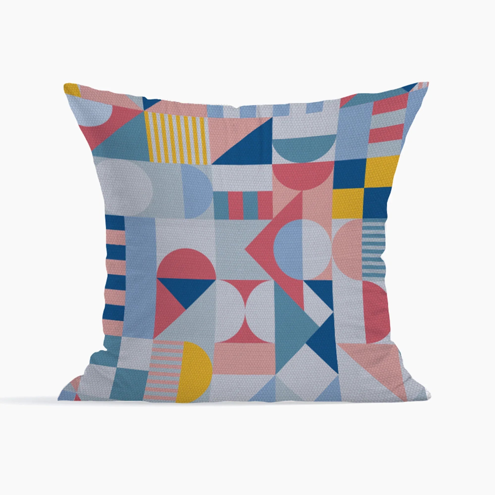 Pop Modern Reversible Bauhaus Digital Cushion Cover 40x40 Cm in Blue Colour - HomeTown