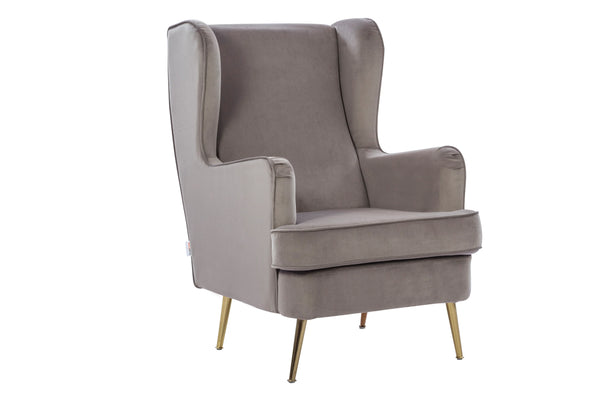 Charm Velvet Arm Chair in Dark Grey Colour dimensions
