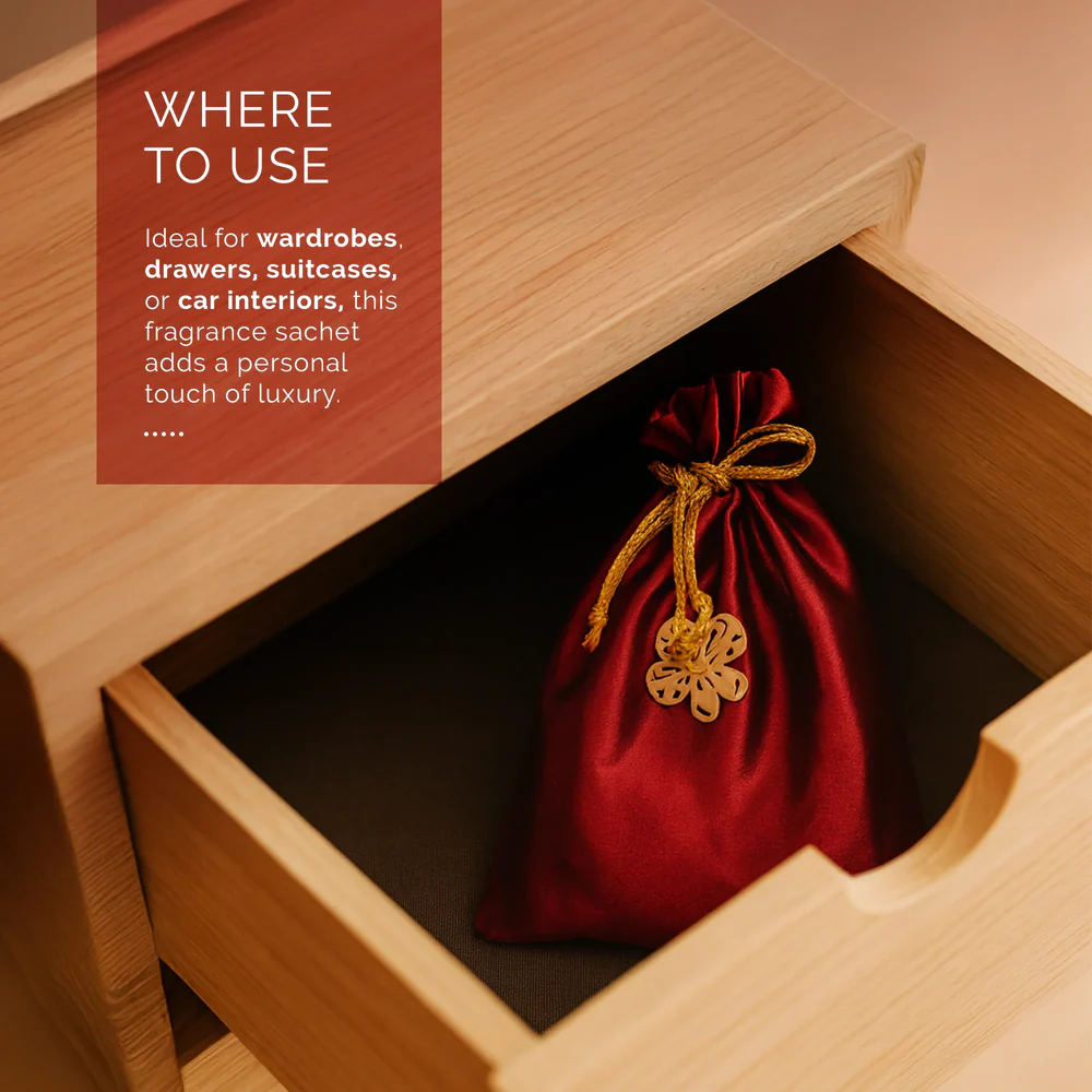 Iris Celeste Fragrance Pouch in Rose Gold Colour - Home Fragrance Sachet