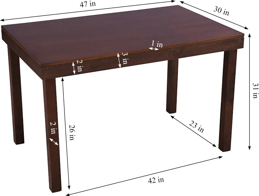 Hopton Solidwood 4 Seater Dining Table in Walnut Colour - HomeTown
