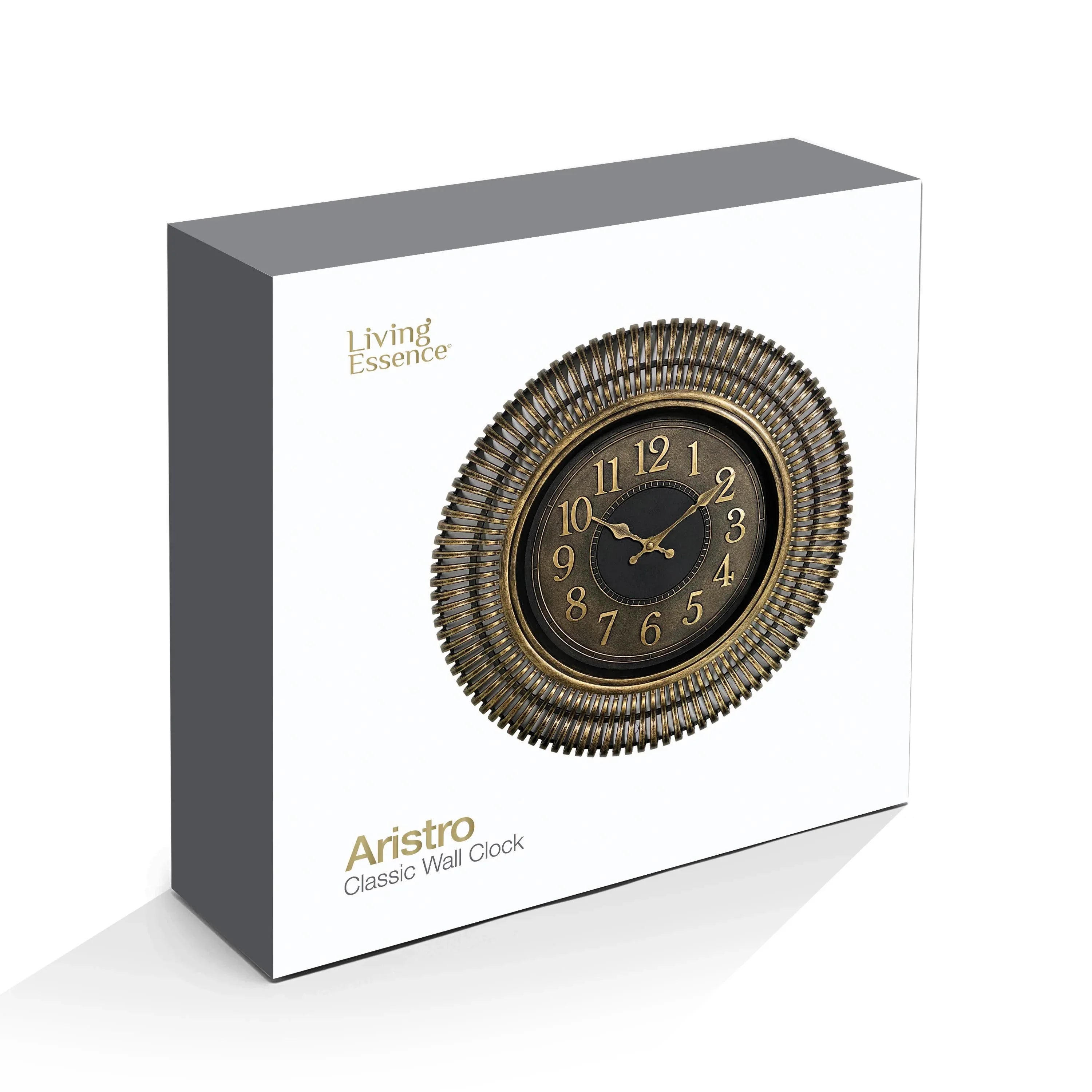 Aristo Geometric Rim Classic Wall Clock, Diameter 40cm in Bronze Colour - HomeTown