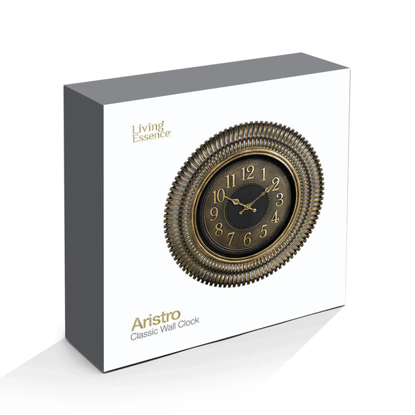 Aristo  Geometric Rim Classic Wall Clock, Diameter 40cm in Bronze Colour dimensions