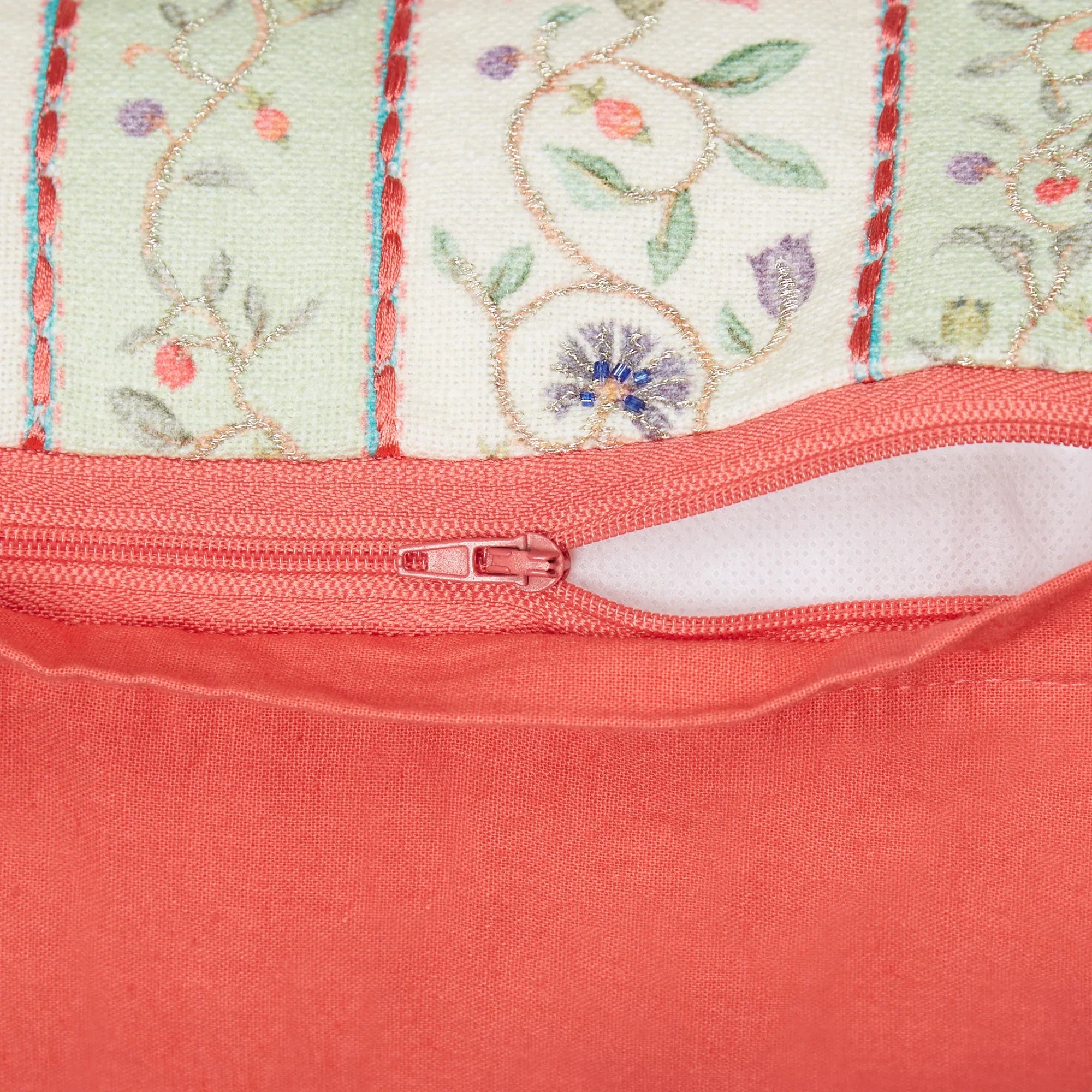 Indian Botanical Cotton Cushion Cover 30x50 cm in Multi Colour - HomeTown